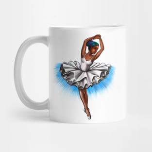 African America ballerina with rainbow corn row hair style #001 - brown skin ballerina Mug